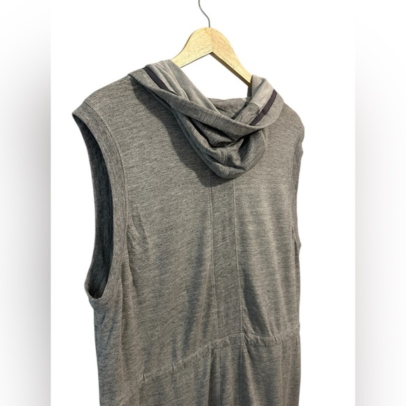 Athleta Lotus Vest Sleeveless Drawstring Hoodie French Terry Cloth Grey Size XL - Picture 6 of 9